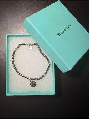 Tiffany & Co. Silver Bead Bracelet with Round Tag